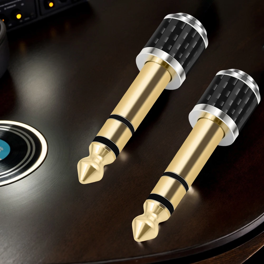 1/2 Pcs 1/4inch To 1/8inch Stereo Headphone Adapter Male To Female 6.35mm Jack To 3.5mm Socket Stereo Plug 6.35mm Adapter