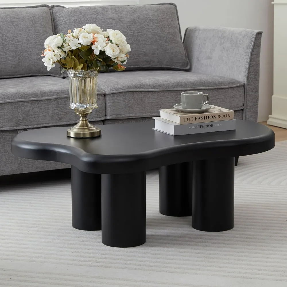 Cloud Coffee Table, Irregular Coffee/Tea Table with Large Tabletop, Accent Cocktail Table, Cloud Shape Coffee Table Living Room