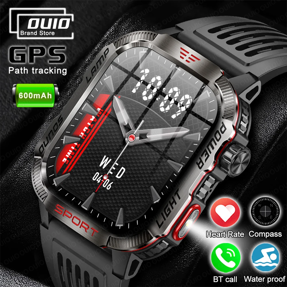 

2024New For HUAWEI Xiaomi Outdoor Sport Smart Watch Men GPS Fitness Compass LED Flashlight 1ATM Waterproof BT5.0 Call Smartwatch