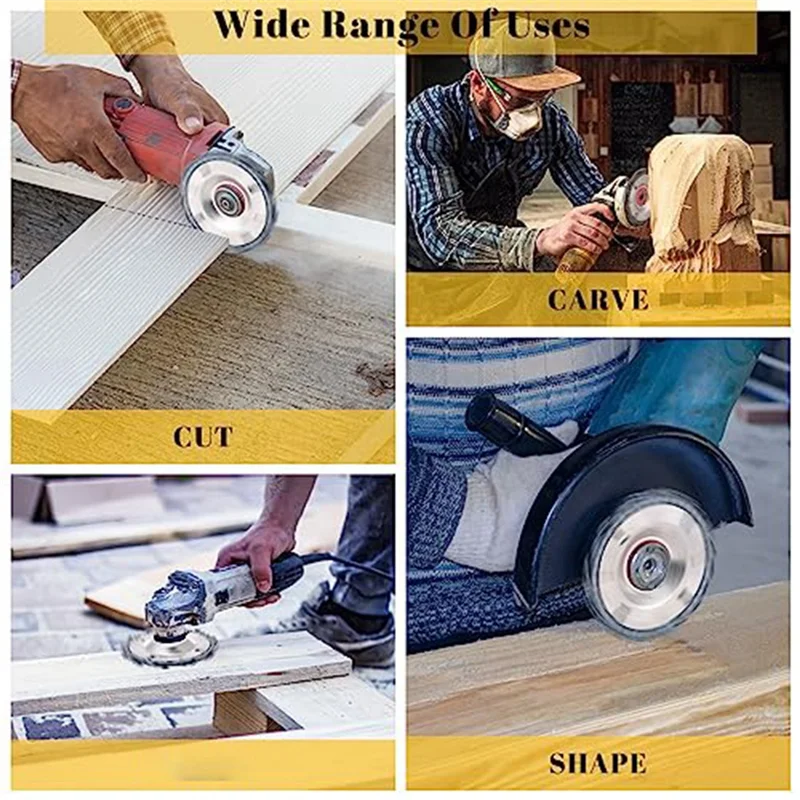 1 Set 5/8 Inch Wood Carving Chain Disc 4 Inch 22 Teeth Saw Blade Wood Carving Disc With 6 Replacement Saw Chains