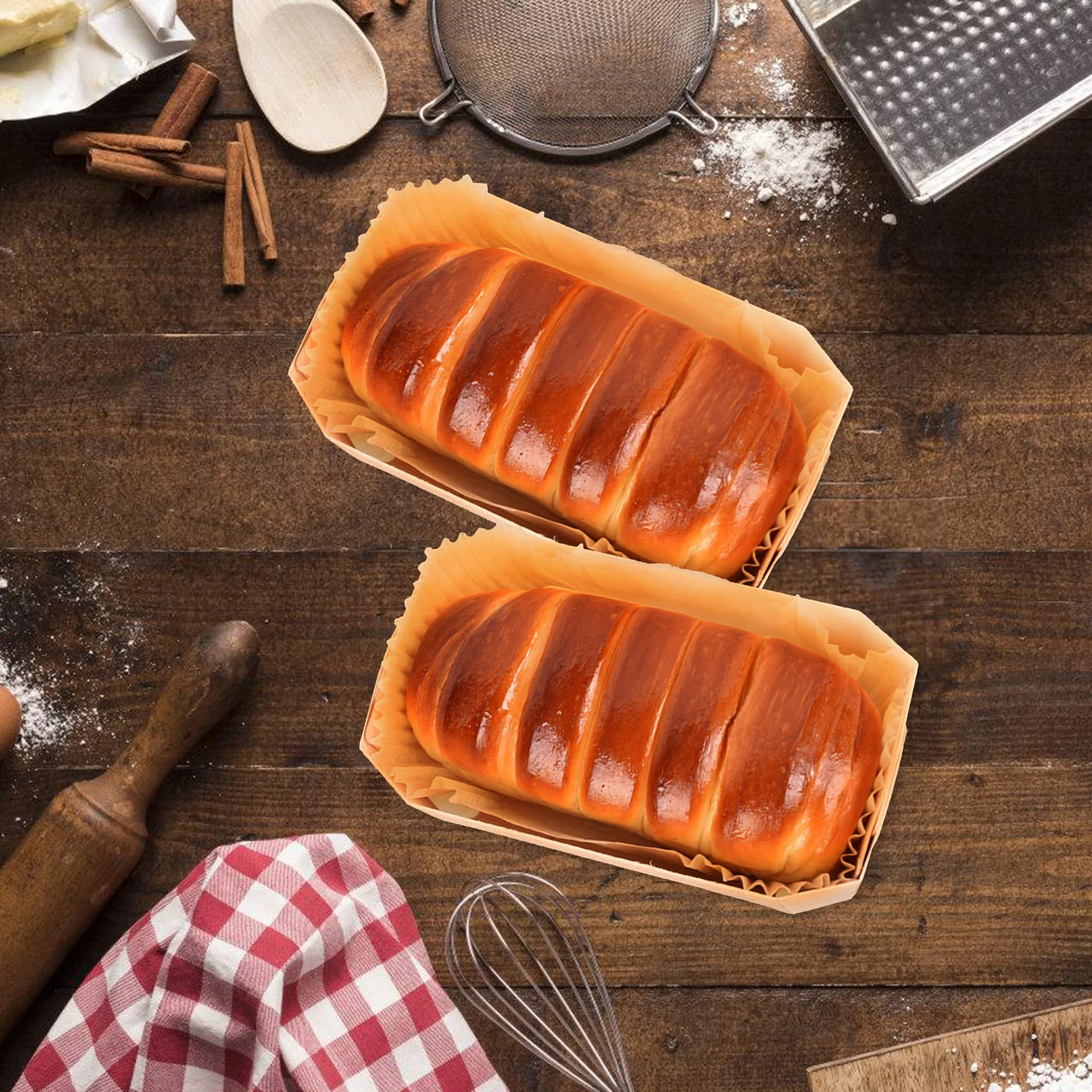 

6Pcs Bread Mold Nonstick Rectangular Kitchen Baking Mold for French Bread Toast Cake Loaf Pan High Heat Resistance Even Baking