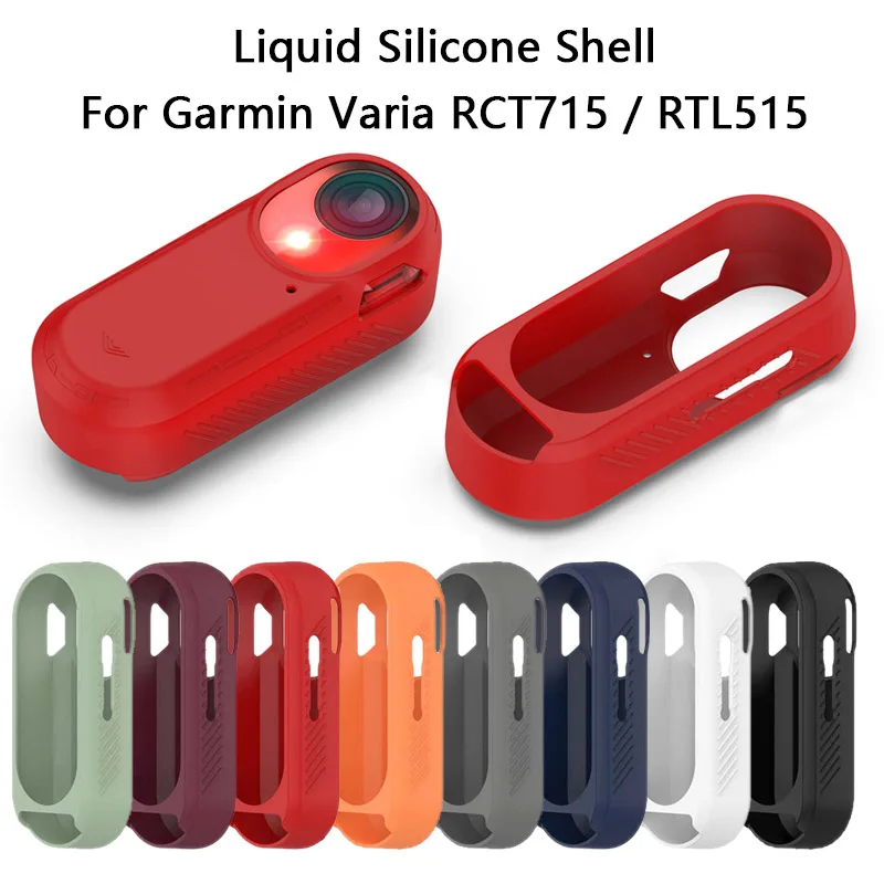 Liquid Silicone Case For Garmin Varia RCT715 RTL515 UT800 Bike Cycle Radar Camera Tail Light Full Cover Soft TPU Headlight Shell