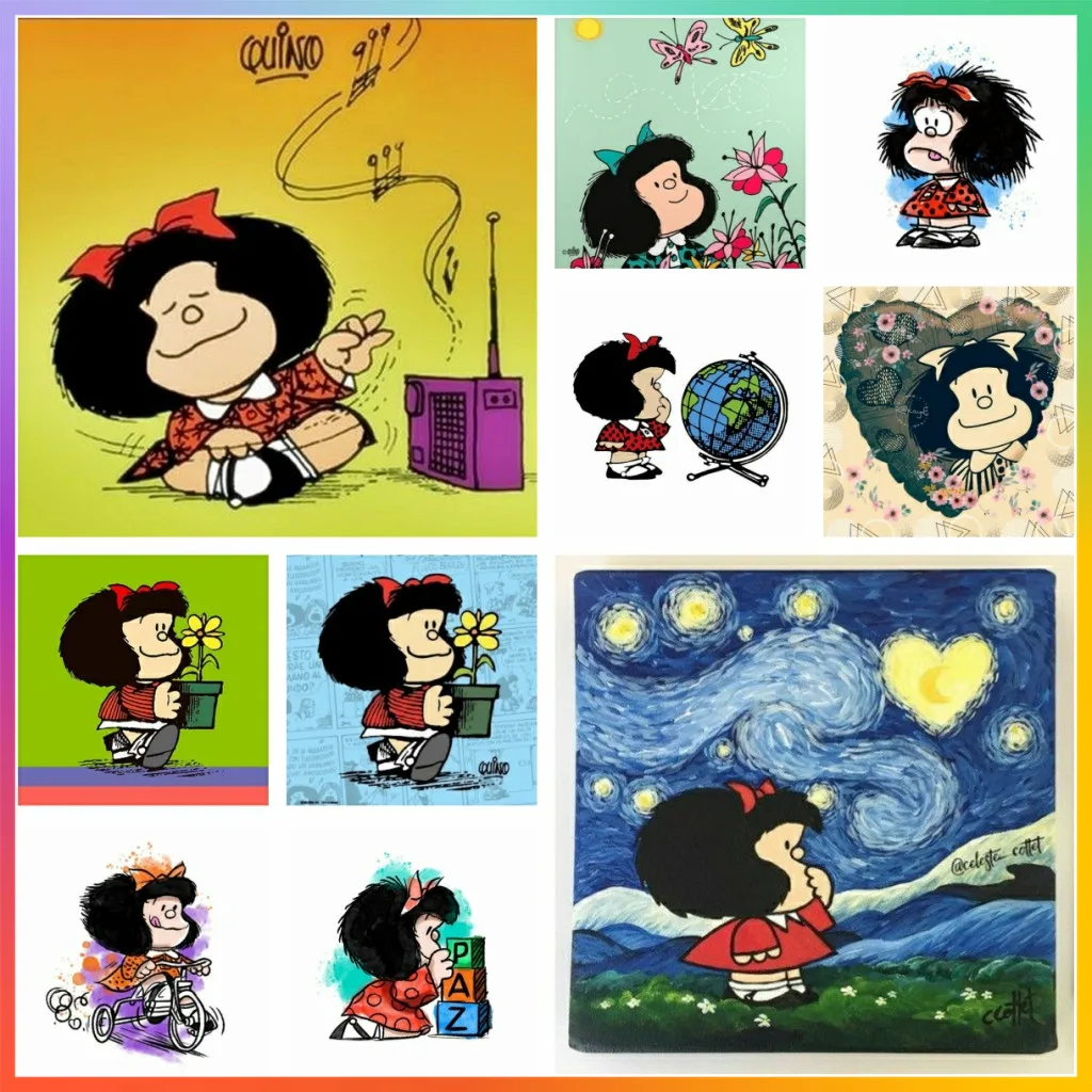 Mafalda Classic Cartoon Animal Diamond Painting 5D DIY Printed Drawing Pattern Sale Cross Stitch Kit Mosaic Embroidery Home Gift