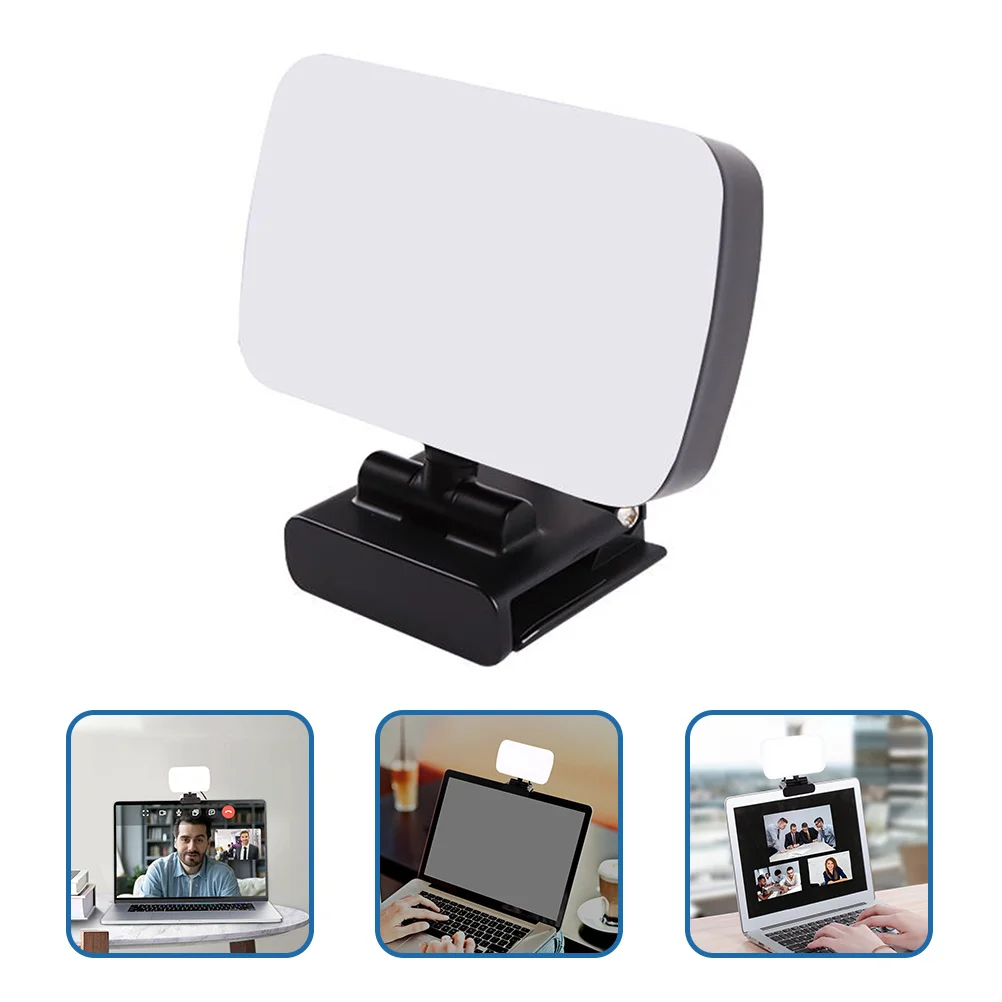 

Three-Color LED Video Lamp Clip-on Compact Fill Light for Laptop Video Conference Live Streaming Webcam Light Adjustable Angle