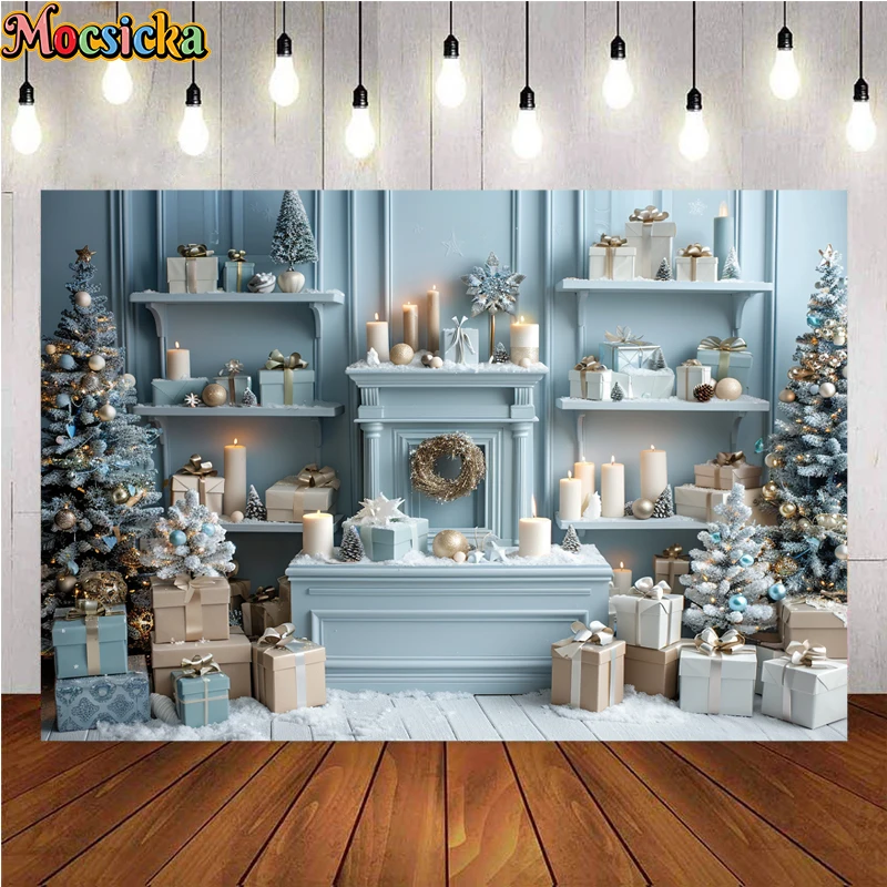 Mocsicka الشتاء عيد الميلاد التصوير خلفية شجرة عيد الميلاد هدية متجر عطلة حفلة الأسرة صورة صور الخلفيات الاستوديو