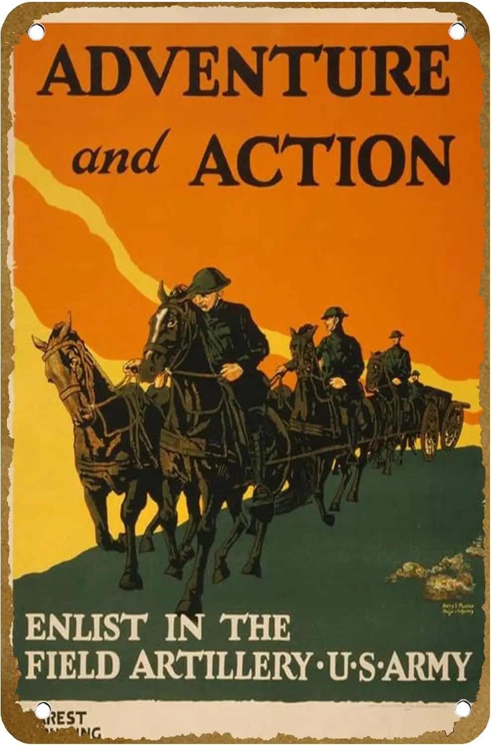 U S Ww Propaganda Adventure And Action Enlist In The Field Artillery U S Army Reproduction Vintage Classic U S Wwi Propaganda Po