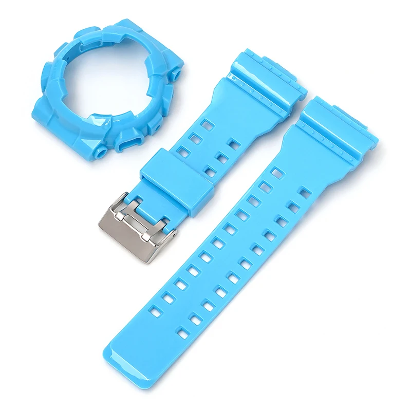 สายนาฬิกา + สายรัดสําหรับ Casio GA-100 GA-110 GA-120 GD-100 GD-110 GD-120 GLS-100 GAX-100 GA-140 สายรัดข้อมือเรซิ่นด้วยเครื่องมือ