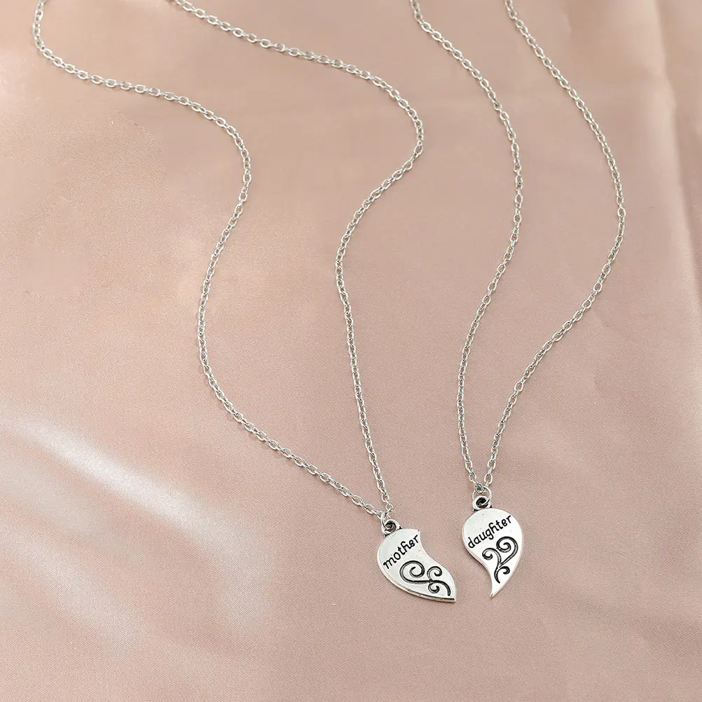 

Alloy Heart Colors Durable Material Mom Daughter Pendant Mother's Day Necklaces For Women Gifts Mom Gift Women Jewelry