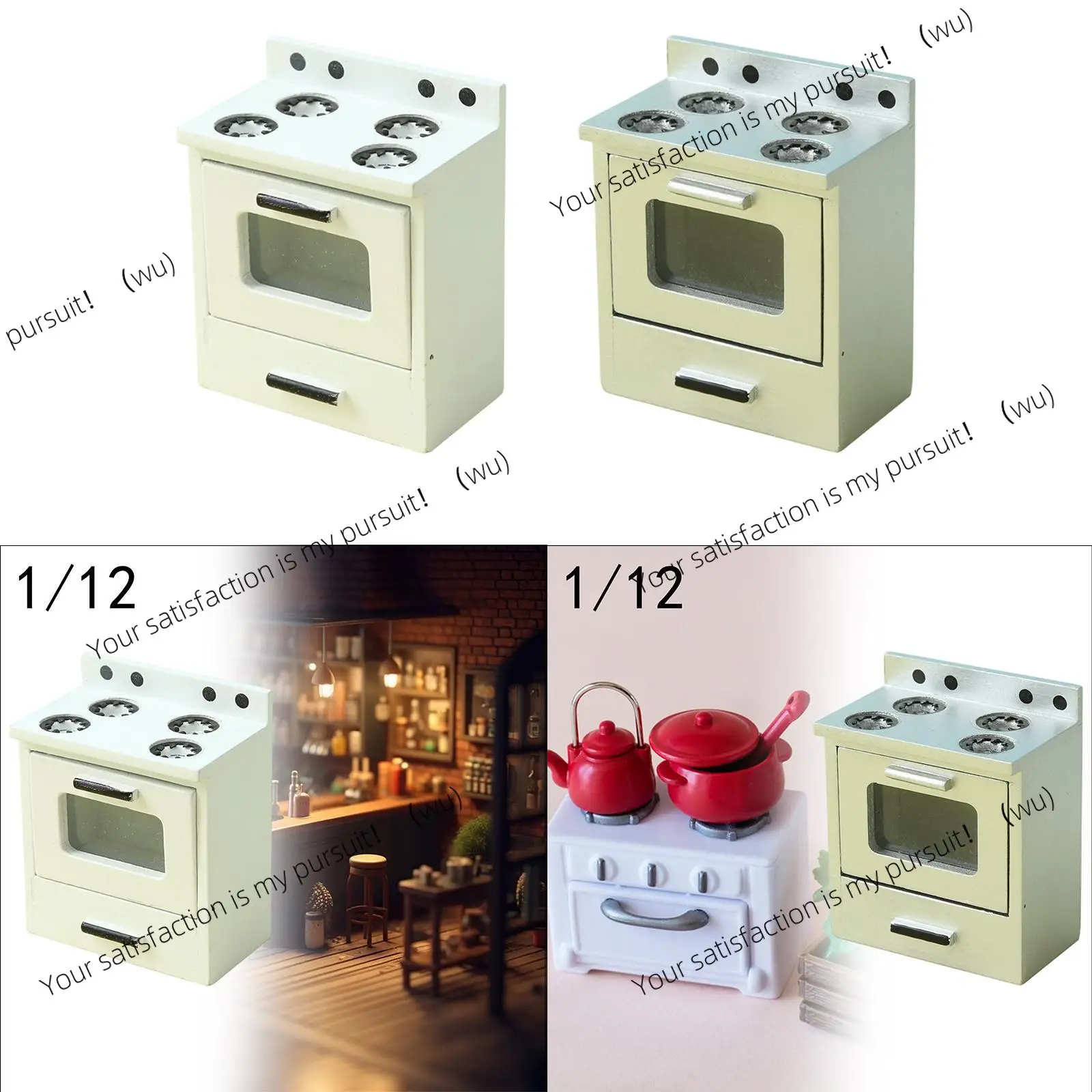 Doll house kitchen stove 1:12 scale kitchen appliances, boys and girls life scene decoration