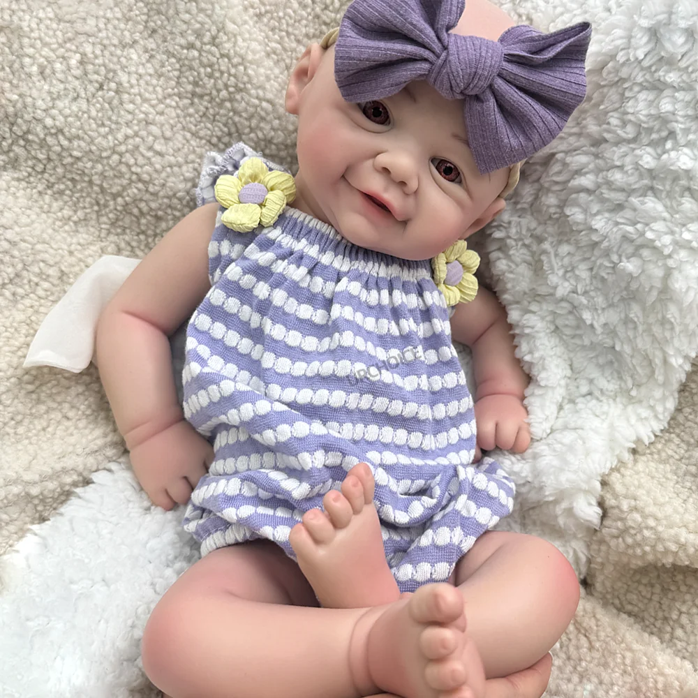Schlussverkauf! 17" Silikon-Reborn-Mädchenpuppe Vivienne, lebensechte, waschbare Reborn-Babypuppe für Neugeborene für Kinder und Sammler, perfektes Geschenk