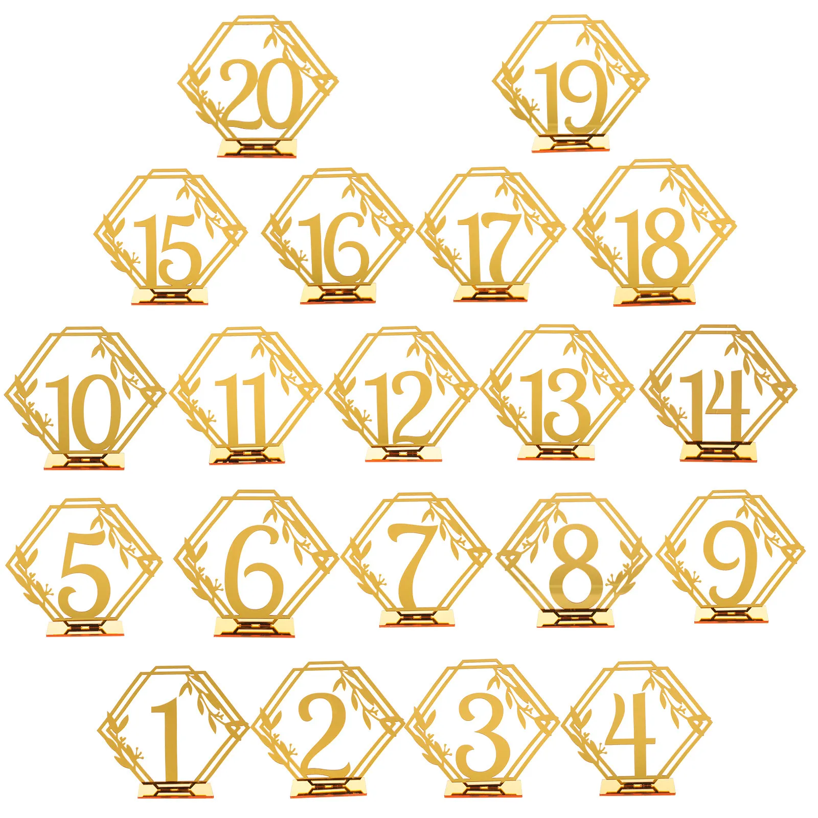 

20Pcs Table Number Signs Double-Sided Acrylic Wedding Reception Table Numbers Reusable Banquet Seating Cards Party Restaurant
