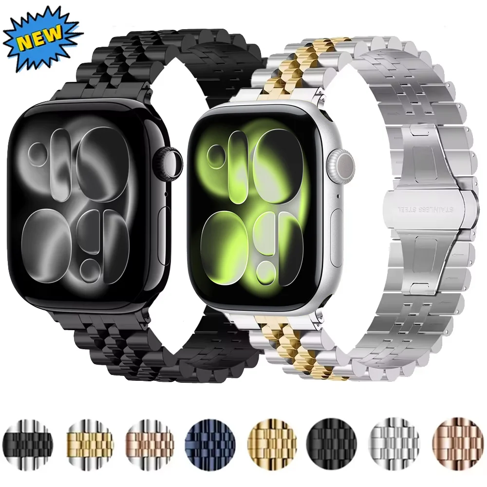 Metallarmband für Apple Watch Band Ultra 3 2 1 49mm 11 10 42mm 46mm Armband iWatch Series 9 8 7 6 5 SE 45mm 41mm 40mm 44mm Correa