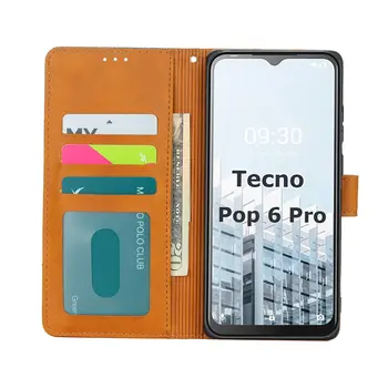 Kožené pouzdro na knihu Carcasa de Tecno Pop 6 Pro Flip Cover Peněženka Držák na kartu Ochranný telefon Funda Movil Para Tecno Pop6 Pro Capa 8 nejlepší prodej kryt na tecno pop 6 - №6