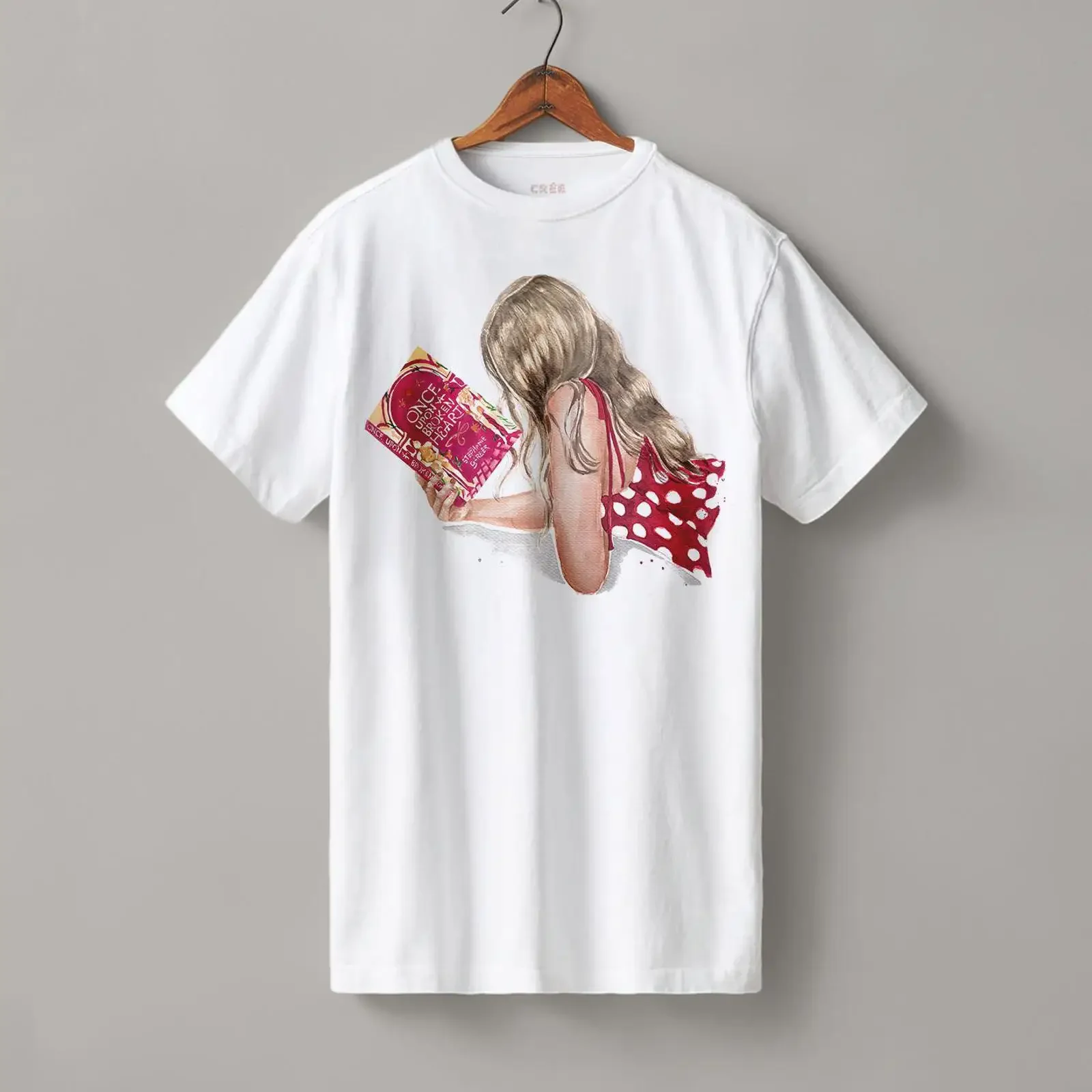Once Upon a Broken Heart book heavyweight boyfriend fit t shirt hair skin options vintage Washed Breathable Versatile