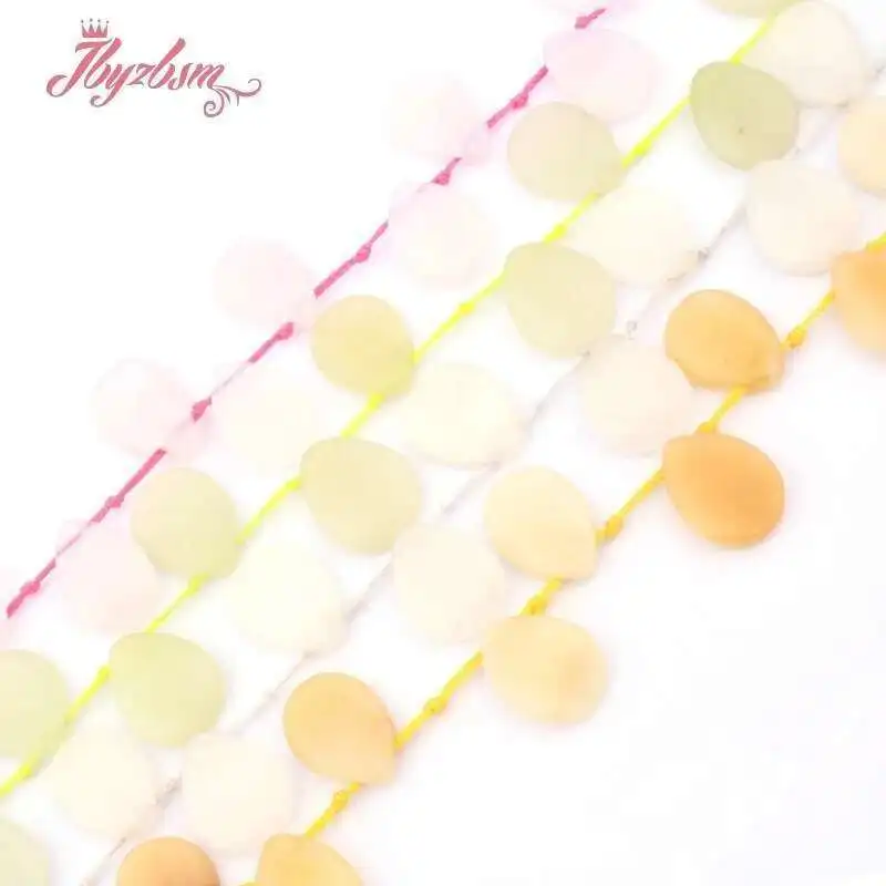 

12x16mm Natural Quartz Jades Drop Shape Spacer Stone Beads Strand 15 Inches For Necklace Bracelet Jewelry Making DIY Loose Beads