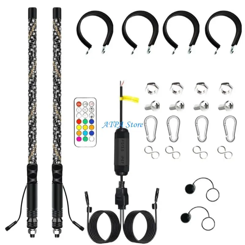 

U13C 2FT LED Flagpole Lamps Adjustable Brightness LED Flagpole Lights Remote Control