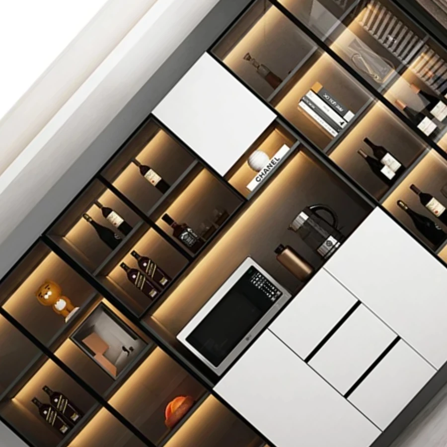 

Storage Bar Cabinet Home Cube Column Design Wedding Kitchen Houses Glass Display Cabinet Meuble Rangement Motorhome Furniture