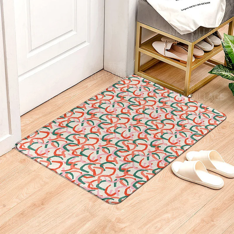 House entrance carpet Home door mat Living Room Bath Foot bathroom non-slip water absorption rugs bath green plant leaf decor