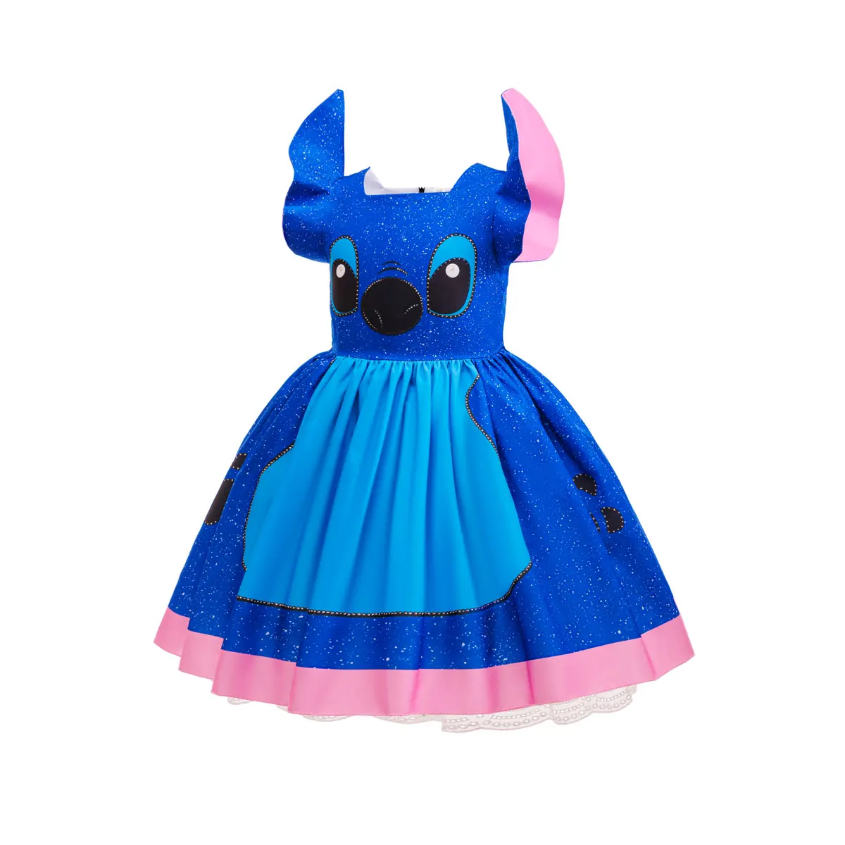 stitch princess dress 2026 Blue Stitch Princess Dress Disney Hot Movie Flying Sleeves Costume  Girl Cosplay Stitch Halloween Holiday Festival Dress Set