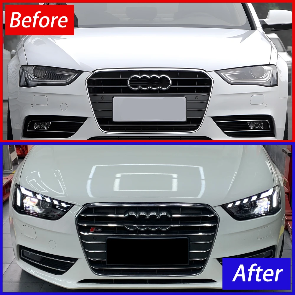 High Quality LED Projector Lens Upgrade Auto Headlights Assembly Car Front Lamps Tools Accessories For Audi A4 B8.5 2013-2016 - view 3