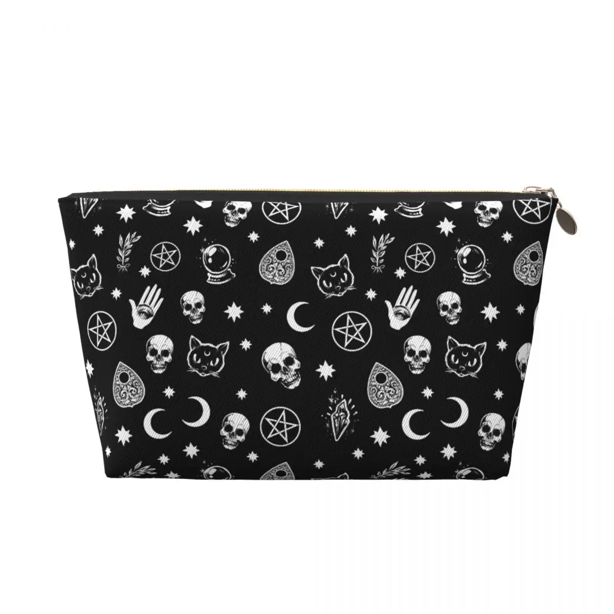 Custom Halloween Witch Gothic Skull Travel Toiletry Bag Women Makeup Cosmetic Organizer Beauty Storage Dopp Kit