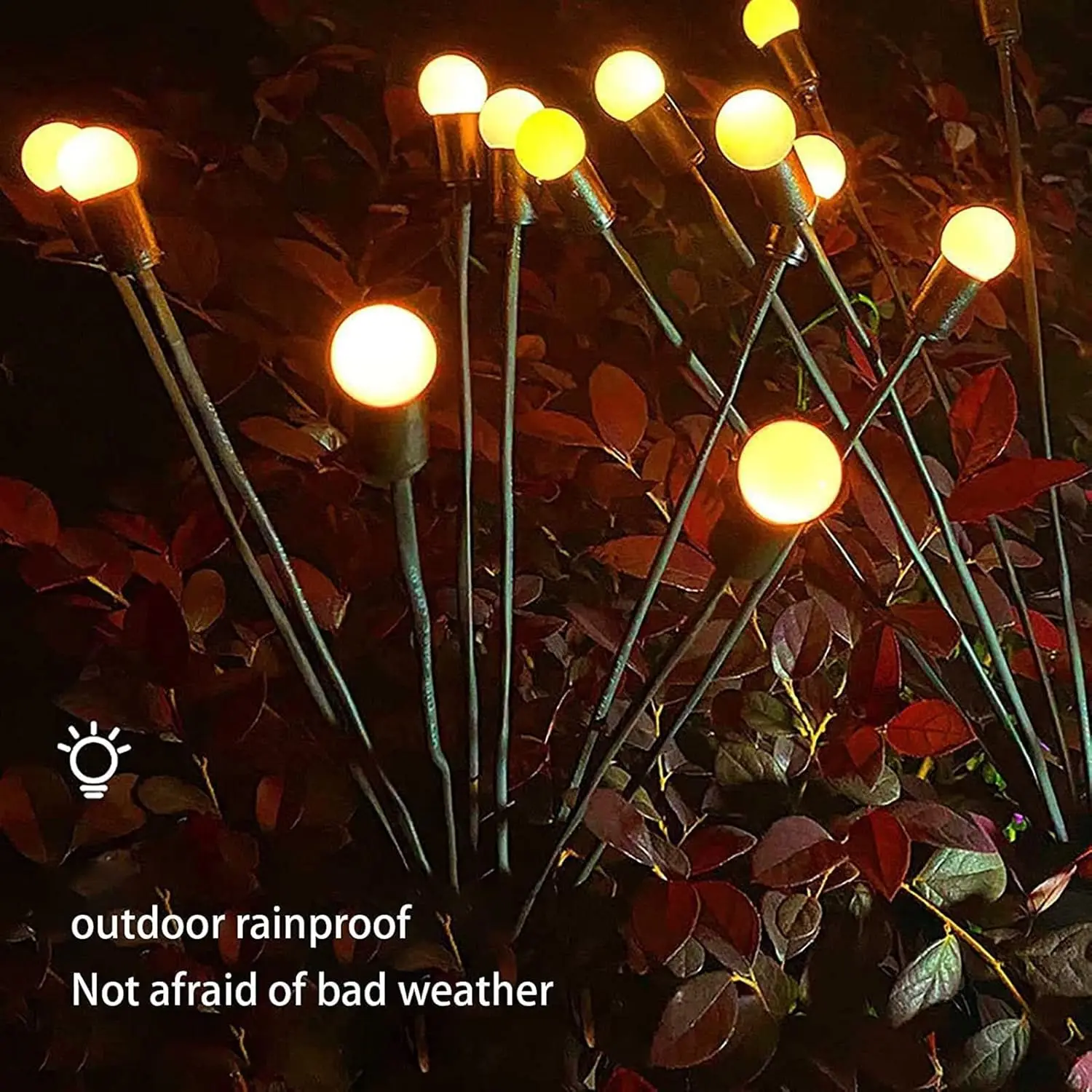 2 قطعة 6-Light أضواء الشمسية الشمسية مصباح حديقة النجمي يتمايل اليراع مصابيح مصباح للطاقة الشمسية ديكور خارجي لمسار ساحة الفناء