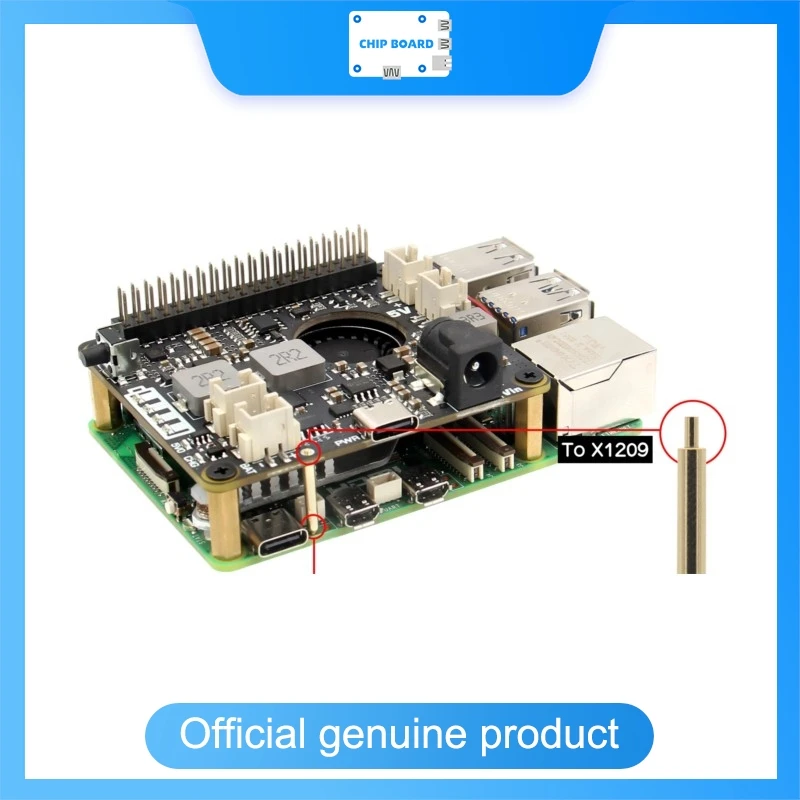 

Geekworm X1209 V1.0 UPS Shield, 5V Power Management Expansion Board for Raspberry Pi 5 4B 3B