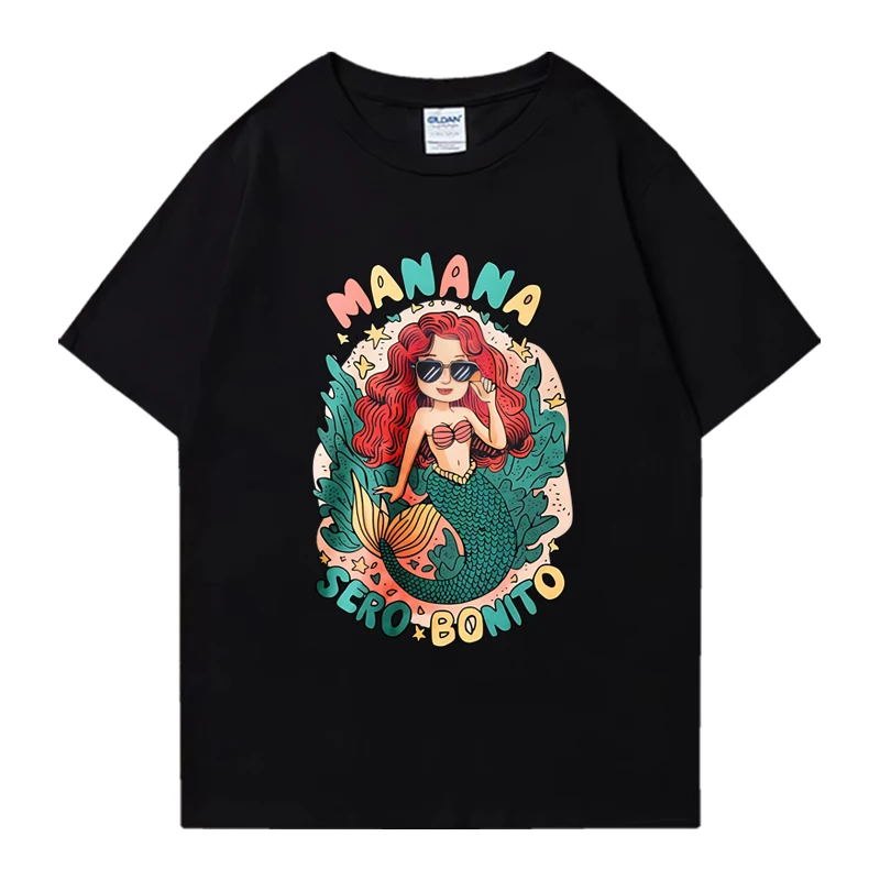 

Hot sale Karol G Mermaid Graphics T Shirt 2024 Men Women Oversized 100% Cotton short sleeve t-shirts Unisex vintage Summer Tops