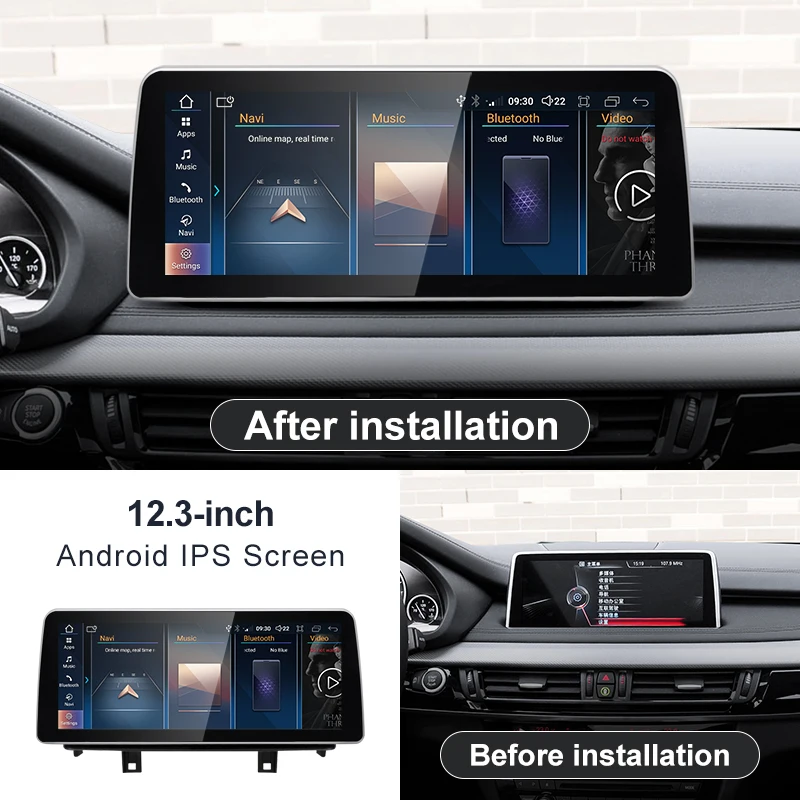 2024 New ID6 ID7 ID8 UI 12.3inch Android System Wireless Carplay AUTO For BMW X5 F15 X6 F16 NBT EVO Car Video Players GPS NAVI