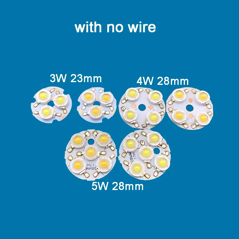 High Brightness LED 3W 4W 5W Warm White Lamp Bead Light Board Bulb Round Light Source