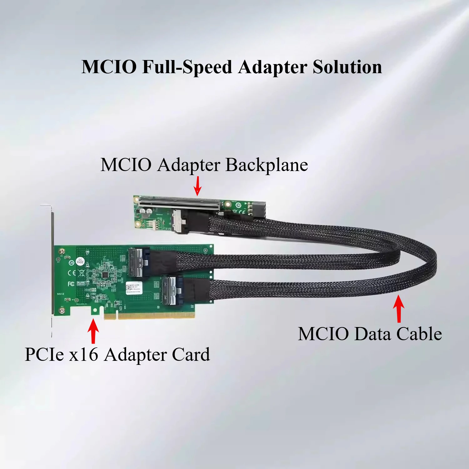 PCIe 5.0 MCIO 8i X8 고속 크로스오버 케이블 MCIO to MCIO 8X 남성-남성 연결 케이블 NVMe PCI-E GEN5.0 32Gbps