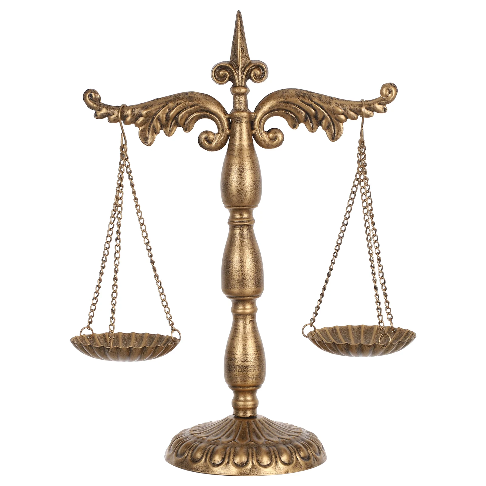 

Iron Libra Statue Display Jewellery Tray Crafts Golden Artistic Sculpture Decor