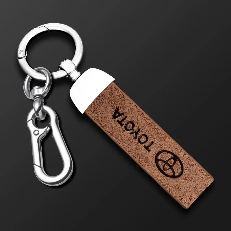 Metal Leather Car Styling Keychain For Toyota Chr rav4 Yaris prius avensis Corolla Camry Key Chain Key Rings Auto Accessories