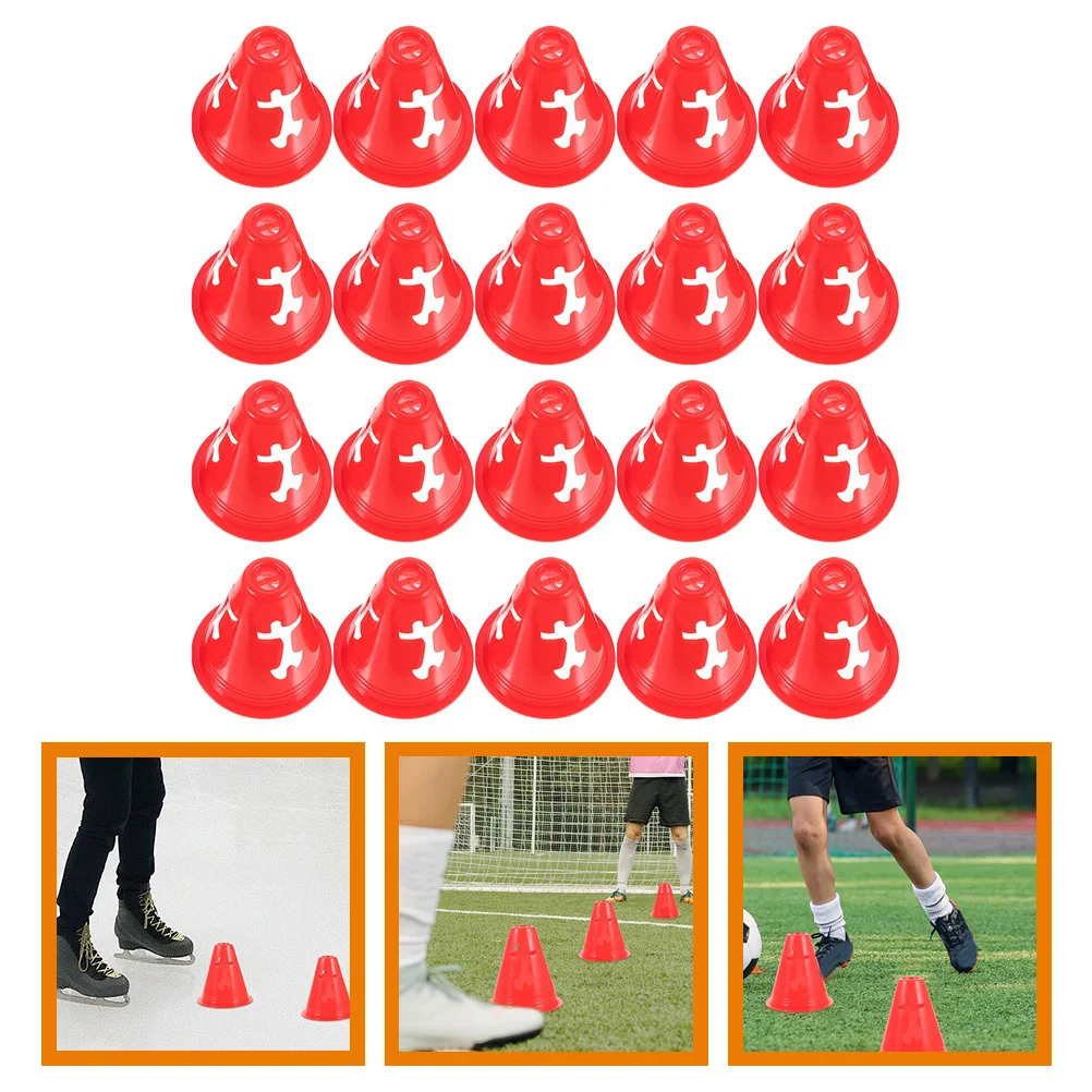 

20pcs Football Fitness Training Cones Bright Colored Pe Plastic Agility Markers For Soccer Basketball Roller Skating Practice