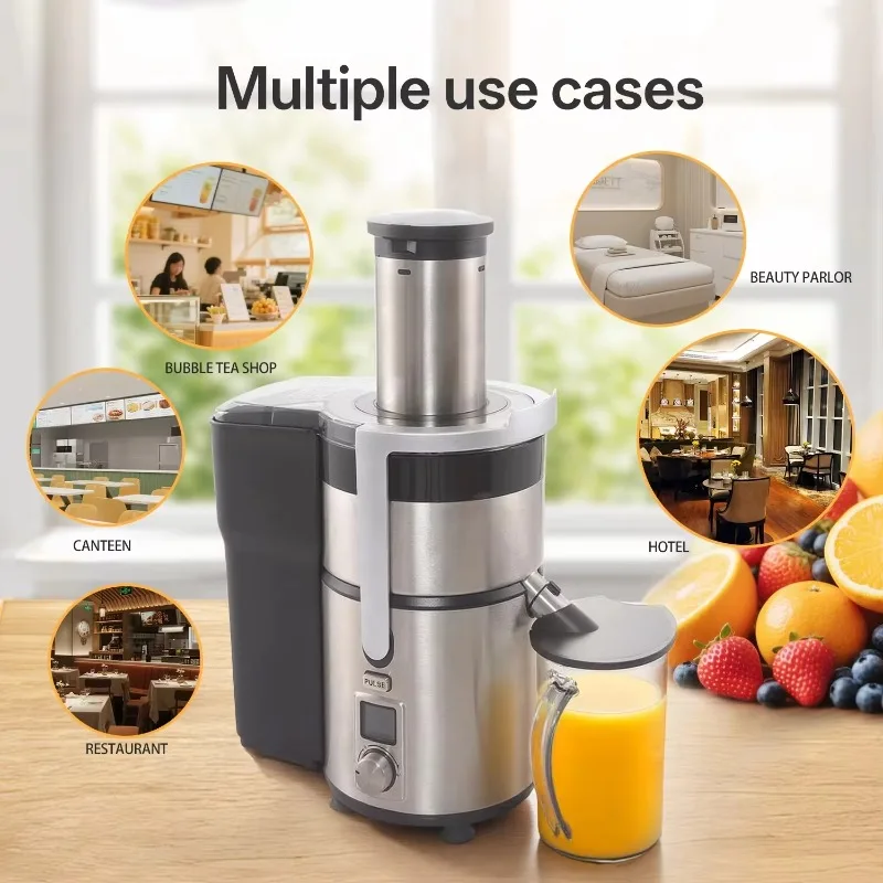 Industrial Fruit Juicer Extractor, Commercial Cold Press, Masticating Juicer Machine, Orange, Automatic