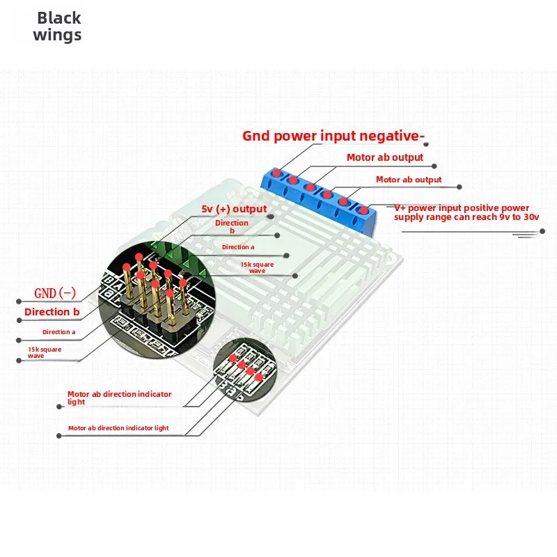 9V-30V 60A Dual PWM DC Motor Driver Module, Governor, High Power H-Bridge