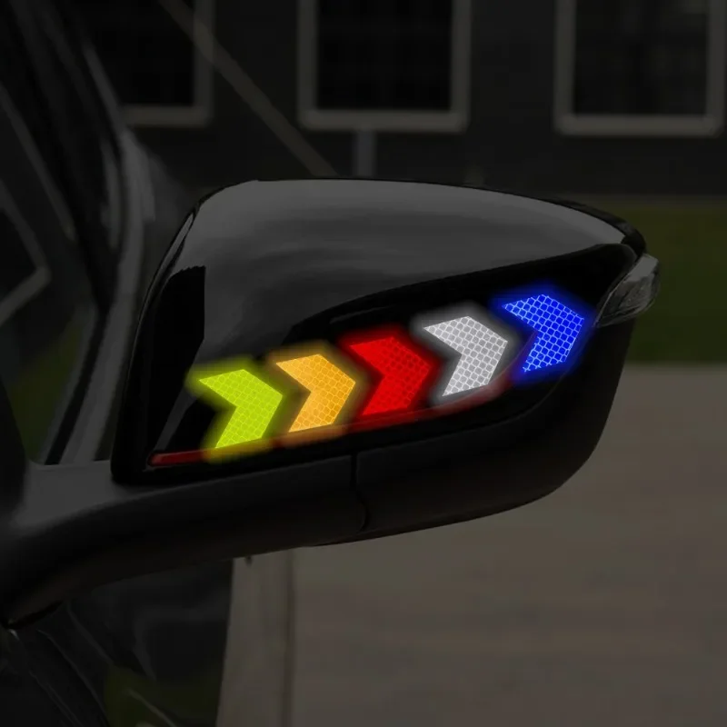 30/10pc Car Reflective Arrow Sticker Safety Warning Sticker for Car Bumper Trunk Reflector Hazard Tape Car Styling Luminous Film