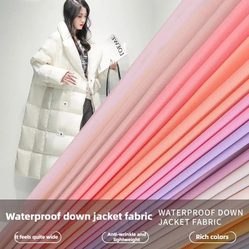 Women\'s Winter Down Jacket Fabric Matte Waterproof By The Meter for Clothing Coats Vest DIY Sewing Windproof Men Cloth Black