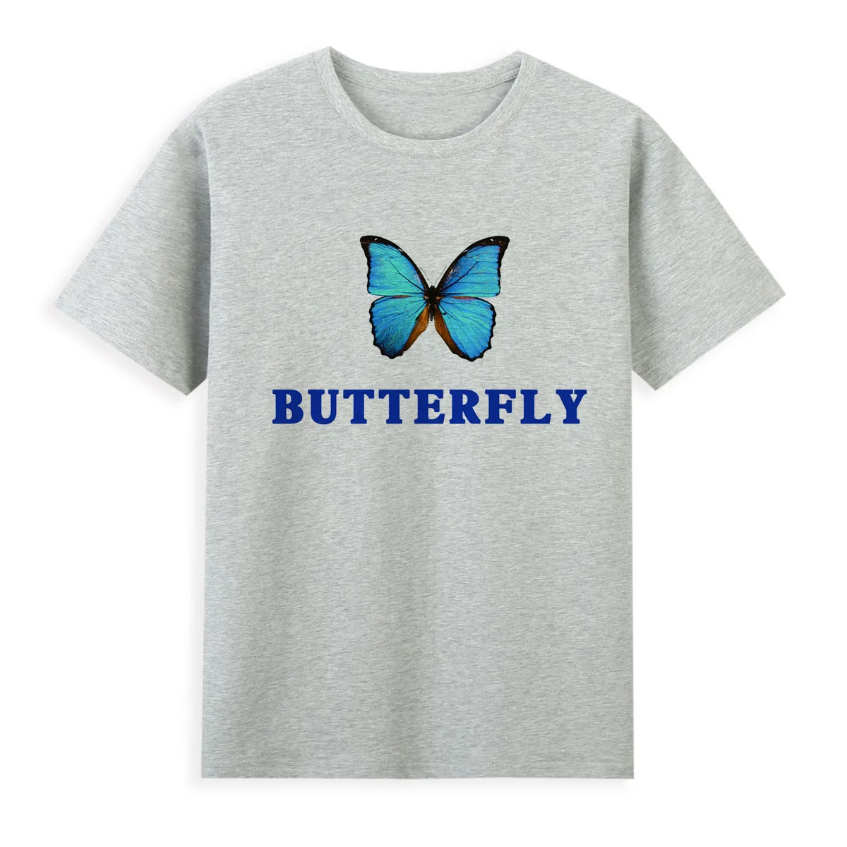 Blue Butterfly T-shirt Original Brand Tshirt Women Short Sleeve Summer Clothing Hot Sale Top Tees A039