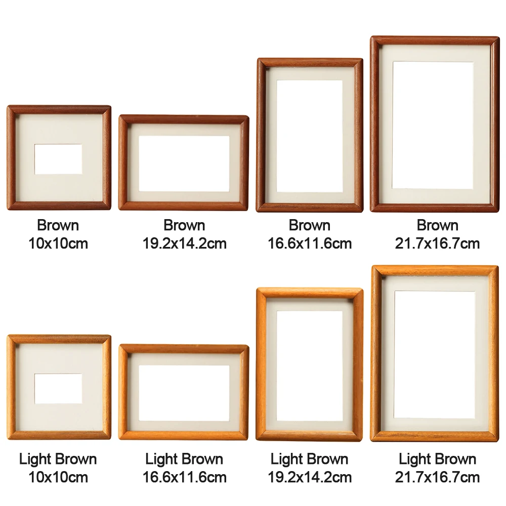 New 6/7/8 Inch Black Walnut Photo Frame Simple Real Wooden Mortise Tenon Photo Frame Handmade Display Photo Frame