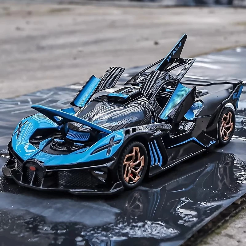 

Модель спортивного автомобиля Bolide 1:32, литая под давлением, из металла, со звуком и светом, откатным механизмом, для декора, подарок для мальчика