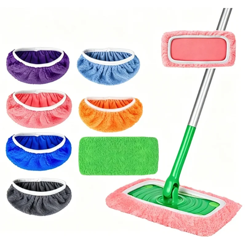 Sweeper Wet & Dry Cleaning Cloths Reusable Microfiber Mop Pads Green Furniture Flooring Mop Head Replacement Washable Rag Towel