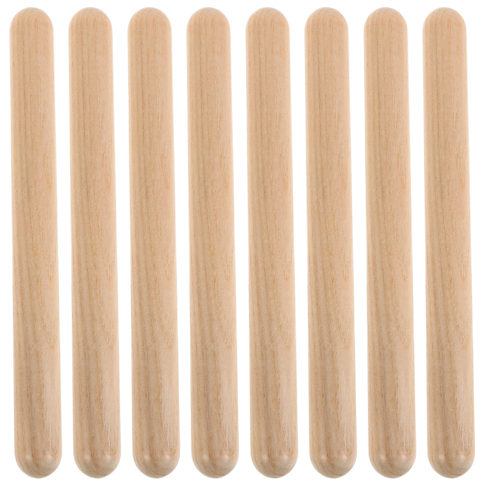 4 pares de claves de ritmo instrumento de percussão de madeira natural para crianças desenvolvimento de alfabetização musical programa orff uso em sala de aula