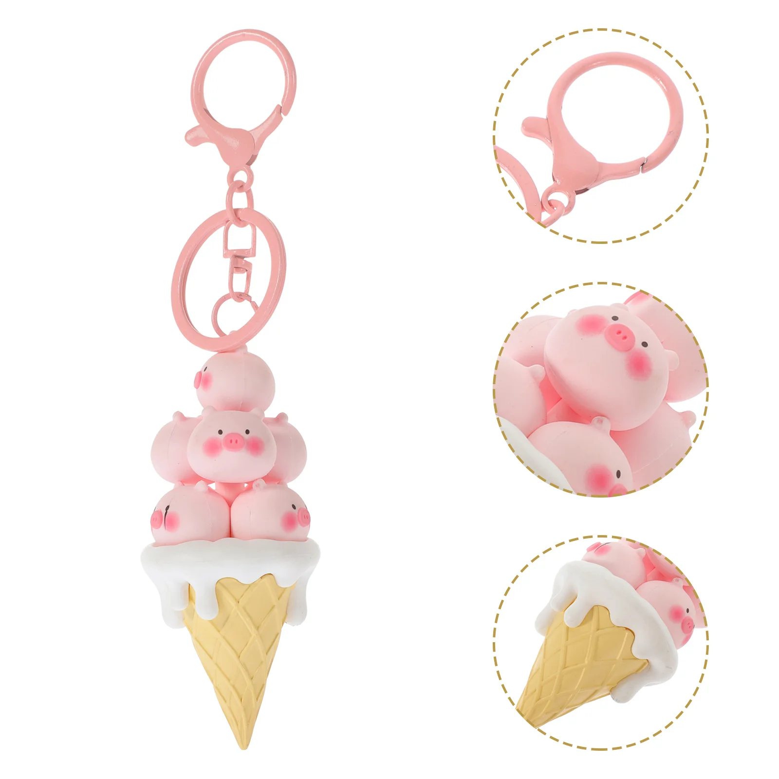 

Animal Ice Cream PVC Keychain Pendant Hanging Ring DIY Bag Pendant Backpack Charm Creative Small Gifts for Boyfriend Birthday