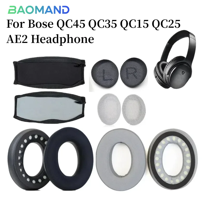 

Soft Foam Protein Leather Headphone Earpads Ear Pads Compatible For Bose QC45 QC35 QC15 QC25 AE2 Headset Earmuff Earphone Sleeve
