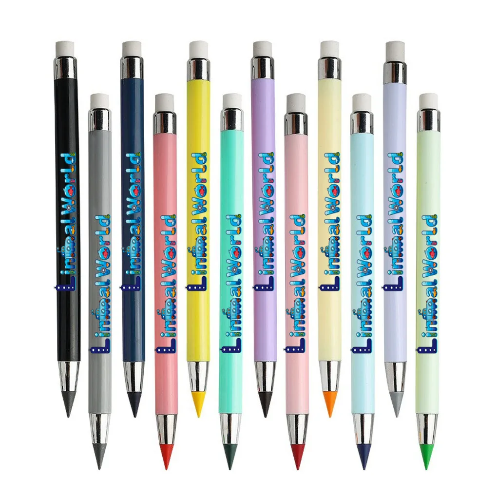 海洋生物をテーマにした色付きの永遠の鉛筆、水中世界、削らない鉛筆、学生用筆記ペン12本