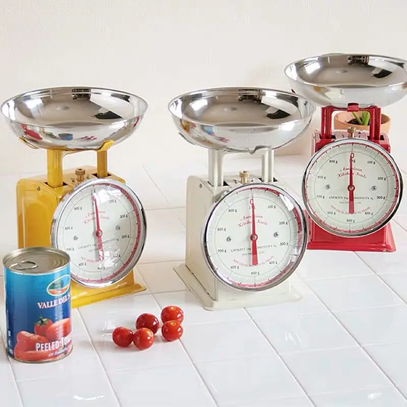 Vintage Metal Scale Retro Kitchen Stool Mechanical Baking Antique Countertop Scales Precision Balance for Cooking Weighing Decor