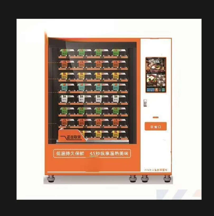 24 Hours Box Lunch Food Vending Machine And Bento Vending Machine With Microwave Heating Function For Airport