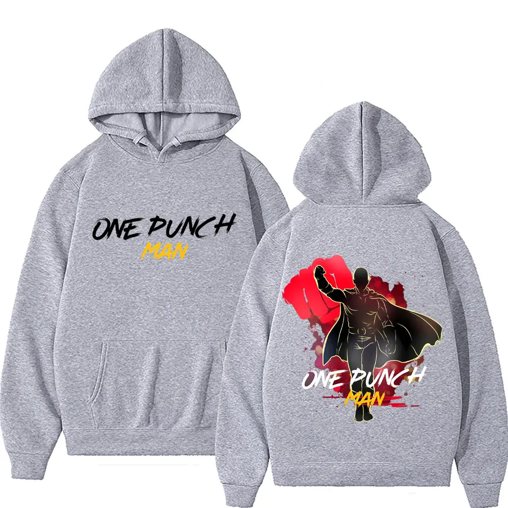انمي ياباني واحد لكمة رجل Saitama طباعة هوديي الخريف الشتاء الرجال النساء موضة عادية المتضخم البلوز للجنسين البلوز