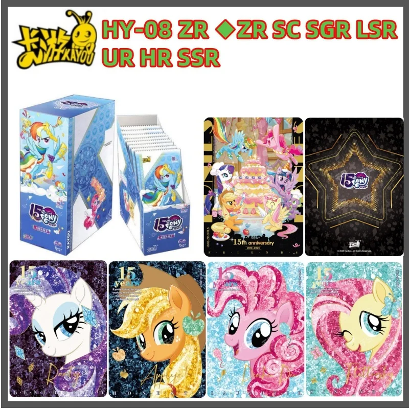 

KAYOU My Little Pony HY-08SeriesZR SC Rare Collection Card 15th Anniversary Birthday Gift Friendship Eternal Card Children's Toy